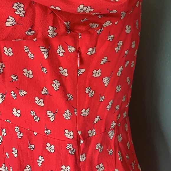Sanctuary Cilia Red Square Neck Floral Print Dress Size 4 - Picture 6 of 8